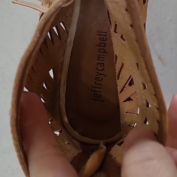 Jeffrey Campbell Rodillo Nude cutout wedge sandals size 10 - Picture 5 of 11